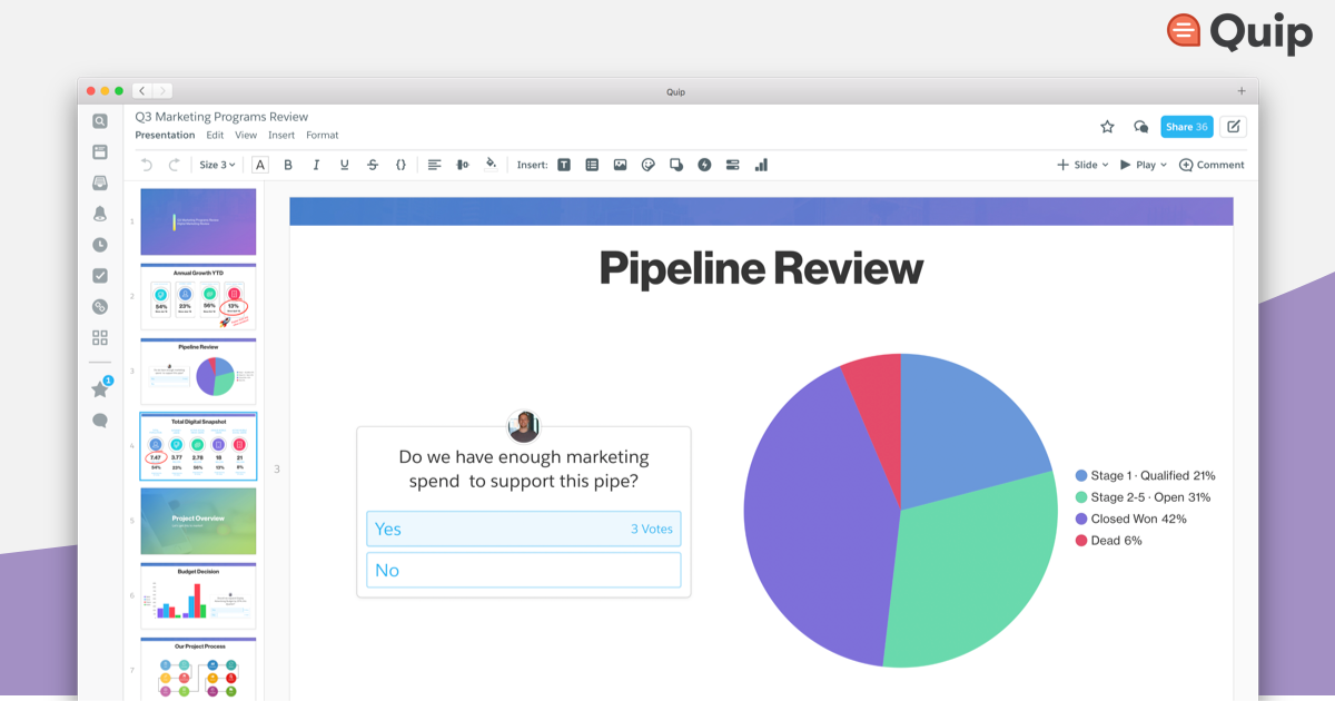 Quip Completing the suite Introducing Quip Slides, partner apps with