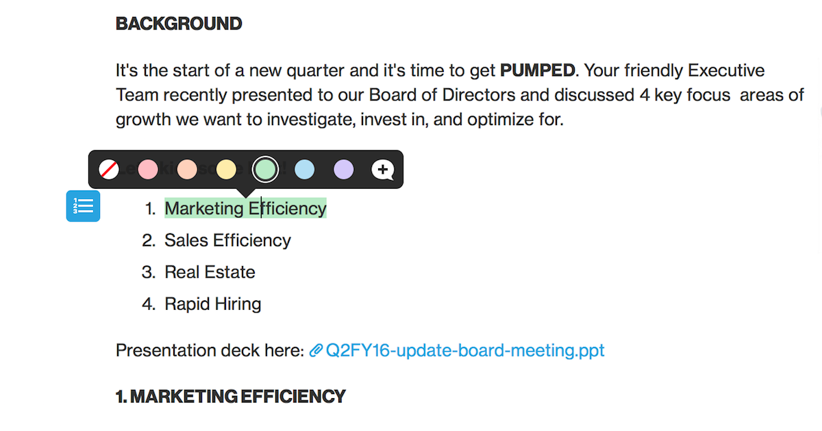 Quip New multicolored highlights are here to make your Quip docs even